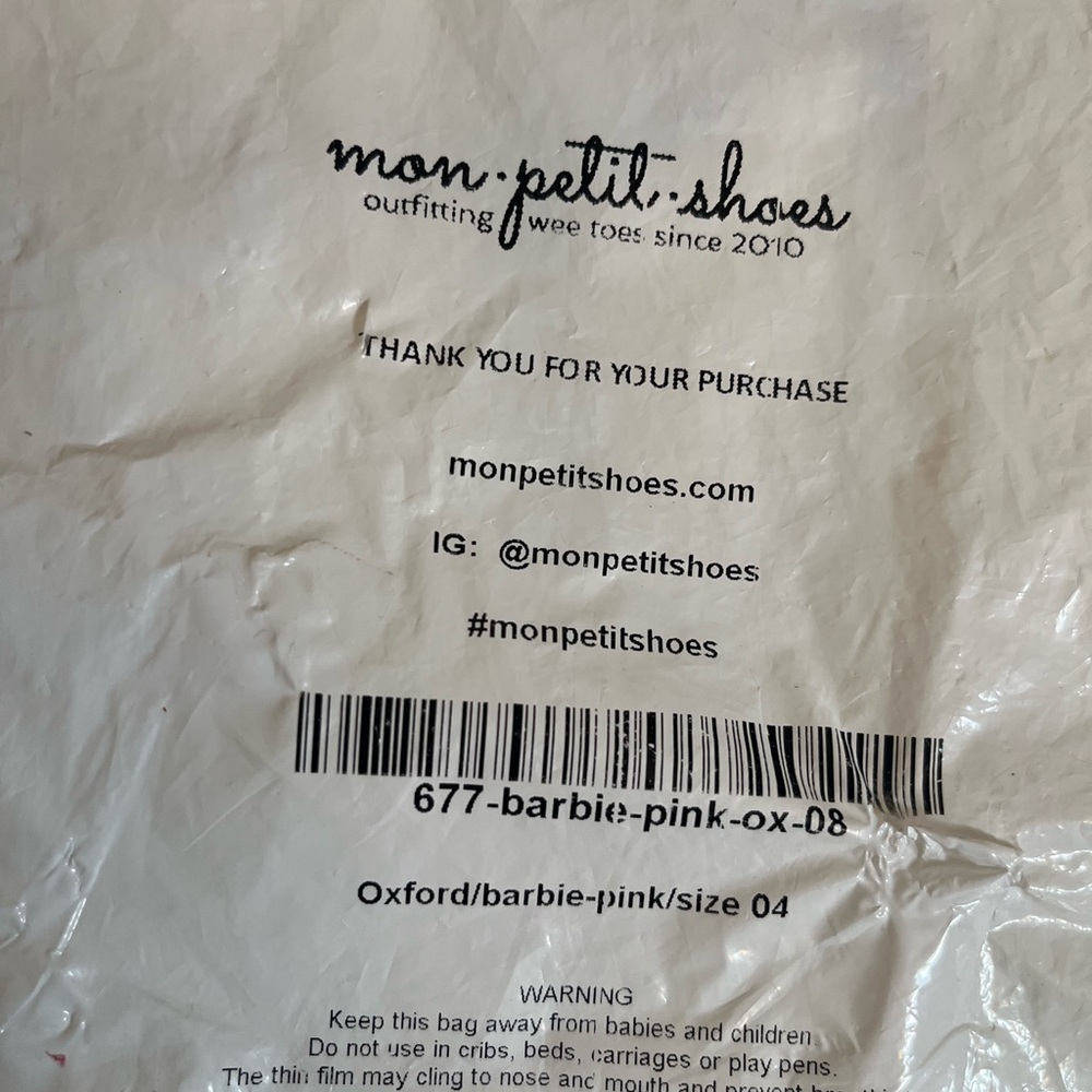 New Mon Petit Oxford Barbie Pink Leather Soft Sole Shoes - Picture 6 of 6